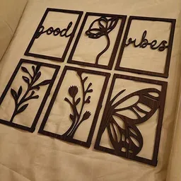 zeskro wall decor butterfly and flowers 6 pis wall hanging fram Pack of 6 image 3