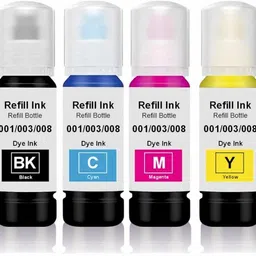 Gedi 003 Refill Ink Compatible for L3110,L3150,L3250,L3252,L3115,L3116 Printer 3PC Black + Tri Color Combo Pack Ink Bottle-image-36
