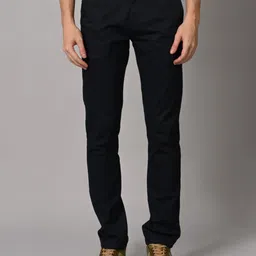 killer Men Slim Fit Dark Blue Cotton Blend Trousers image 3