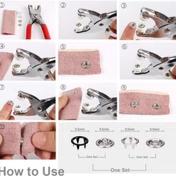 zugad Metal Snap Buttons with Fastener Pliers, Buttons DIY Tool for Craft Clothing Metal Buttons image 2