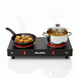 wellberg Student Friendly 2 Burner Electric Stove 2000W - Portable Dual Coil Hot Plate Electric Cooking Heater-picture-35