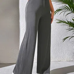 dtr fashion Women Regular Fit Grey Lycra Blend Trousers image 2