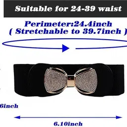 rvm jewels Women Black Fabric Belt image 4