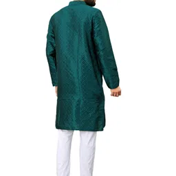 joshwa Men Self Design Jacquard Straight Kurta image 2