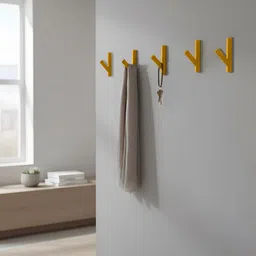 graceful polygon Multi-Purpose Wall Key-Cloth Holder bio-based plastic Wooden Self Adhesive Hooks Plastic Key Holder image 2