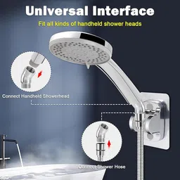 gustave Shower Head Pipe Adapter 135 Degree Adjustable Connector for Universal Fit Fixed Mount image 5