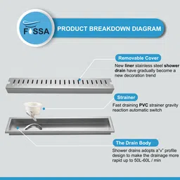 fossa Floor Stainless Steel Push Down Strainer image 3