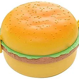 Burger Shaped Lunch Box 2 Layer Tiffin Box for Kids (Polycarbonate, Multicolor) 3 Containers Lunch Box-picture-25