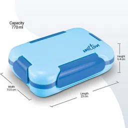 milton More Meal Insulated Inner Stainless Steel Large Tiffin Box BLUE 2 Containers Lunch Box-picture-27