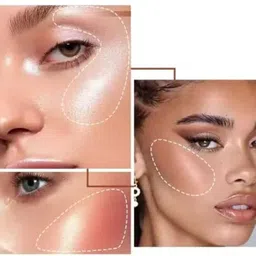 afaraxia Dewy Glow Highlighter Powder| Highly Pigmented Highlighter Palette image 2