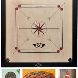 kc small carrom Gloss Finish Carrom Board 26 Inch Medium Size with 1.5 Inch Border 5 cm Carrom Board image 3