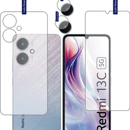 DESIBUZZ Front and Back Tempered Glass for REDMI 13c 5G, (Flexible), REDMI 13c 5G camera lens-image-7