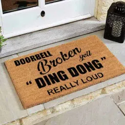 onlymat Brown Slogan Coir 30 x 18 Inches Anti Skid Door Mat-picture-29