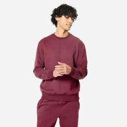 domyos Men's Warm Fleece Sweatshirt - Purple/Burgundy-picture-9
