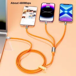 SOJUBA Charging Mobile 3in1 Data Cable Multi-Function 120W Charger Cable+Carry Pouch Charging Pad image 4
