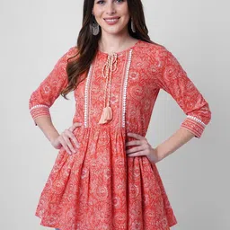 god bless Casual Regular Sleeves Floral Print Women Orange Top-picture-27