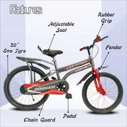 lsn rides 20T RODGER RED M-RIM 7 TO 10 YEAR KIDS CYCLE 90% ASSEMBLE CYCLE 20 T (inch) BMX Cycle image 2