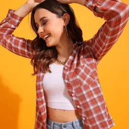 mahayantra Women Regular Fit Checkered Casual Shirt-picture-28