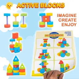 zokato Building Block Toys for Kids.Age(2 to 6) Multicolour (Active Blocks Senior) image 2