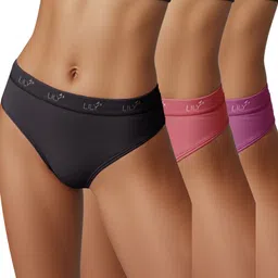 lily Pack of 3 Women Hipster Black, Purple, Purple Panty-picture-16