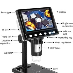 tobo USB Microscope,4.3 inch Screen 1000X Magnification Electronic Handheld TD-1290IM Microscope Slide Box image 3