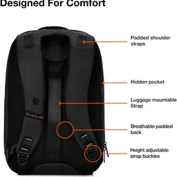 nasher miles Medium 22 L Laptop Backpack Madison Laptop Backpack for Men & Women|Ideal For Office |22L,Black Blue image 3