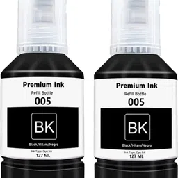 OnlyU 005 Refill ink Compatible For M3140,M3170,M3180,M1140 Printers 127ML(2pcs) Black - Twin Pack Ink Bottle-image-8