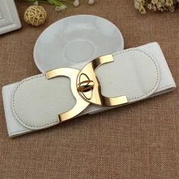killfe Women Casual White Fabric Belt image 1