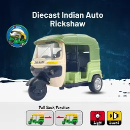 arizuul Auto Rickshaw Toy Friction Power Auto Toys Pull Back & Go Rickshaw for Kids Toy image 4