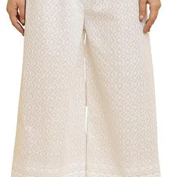 anashra Women Regular Fit White Cotton Blend Trousers-picture-21