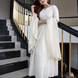 hittu Women Cotton Blend Kurta Dupatta Set image 5