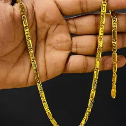 1 gm high quality gold plated men's chain Gold-plated Plated Alloy Chain-image-96