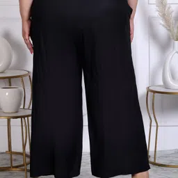 aavoni Women Relaxed Black Viscose Rayon Trousers image 2