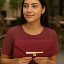 g n w Casual Maroon Clutch-picture-27