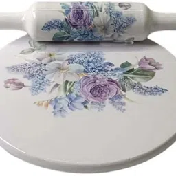 zr handicraft Marble Chakla Belan For Kitchen Rolling Pin & Board image 1