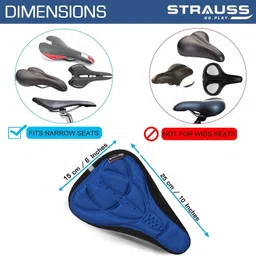 strauss 3D Sponge Cycle Seat Cover| Saddle Cover| Bicycle Seat Cushion Cover (Pack of 2) Bicycle Seat Cover Free Size image 5