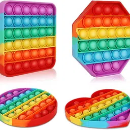 little toys pop it Fidget Toys, Rainbow pop it puppets,( 6 Design & Any 2 pcs) Finger Puppets image 2