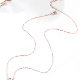 ranishaa Double Heart Crystal Pendant Necklace, Rose Gold Plated Chain Zircon Sterling Silver Pendant image 4