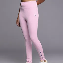hrx by hrithik roshan Solid Women Pink Tights image 2