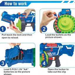 little finds Battery Operated Rechargeable Toy Gun with 20 Foam & 20 Suction Dart Bullets Guns & Darts image 2