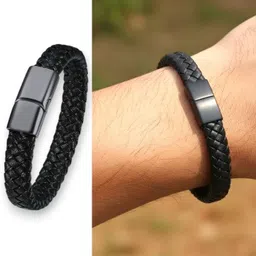 rgulus Leather Rhodium Bracelet-picture-41