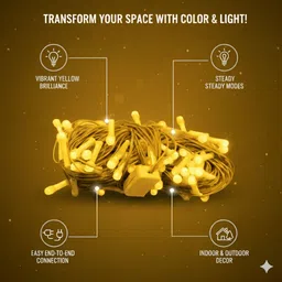 newness 40 LEDs 10 m Yellow Steady String Rice Lights image 3