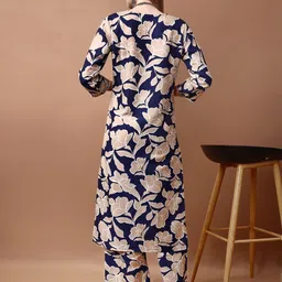 fabrilonn Women Art Silk Kurta Pant Set image 3