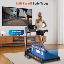 powermax fitness TDM-96B 4HP DC Motor Manual Incline Foldable Machine,Bluetooth for app, Home Use Treadmill image 4