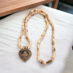 auracrafters Original Tulsi Mala with Shri Radha Name/Tulsi Beads for Neck, Men, Women Wood Necklace-picture-27