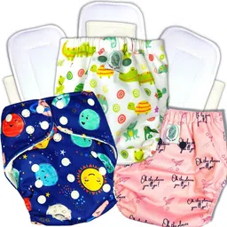 earthy lanes Reusable Waterproof 3 Cloth Diaper with 3 Snap Insert And Liner (3-36 month)-picture-22