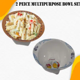 zido (Pack of 2) Premium Quality Multipurpose Cartoon Design Bowls for serving (Animal Family or Happy Fish).- Melamine image 5