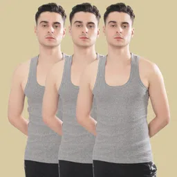 dollar bigboss Pack of 3 Derby RN Cotton Men Vest image 1