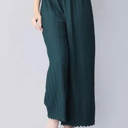 highstyles Women Regular Fit Dark Green Lycra Blend Trousers-picture-15