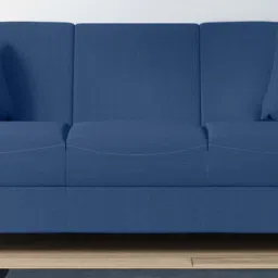 woodsworth from pepperfry Alba Fabric 3 Seater Sofa In Denim Blue Colour image 1